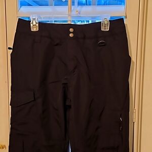 Ladies snow pants, black, worn once, elastic waist, zippered pockets